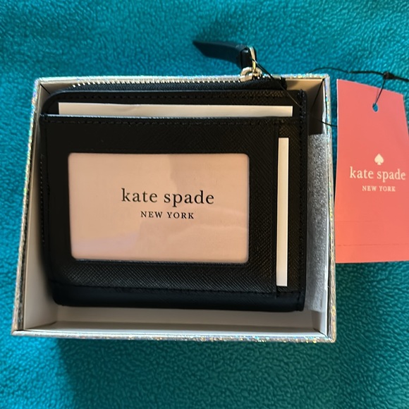 Kate Spade Cameron Small L-Zip Bifold Wallet - Black Leather Brand New Orig$139 - Picture 5 of 8